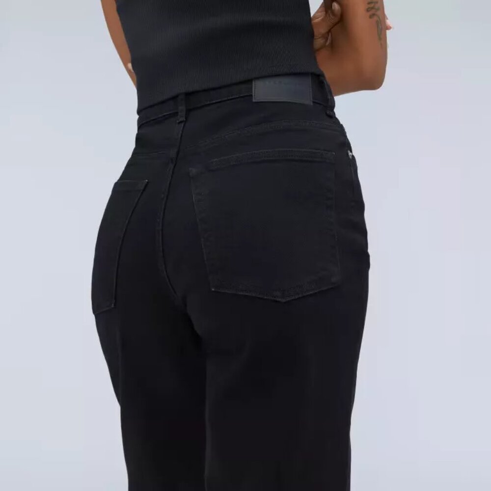 Everlane Way High Jeans low stretch black color size 35 long high rise new tags - Picture 4 of 9